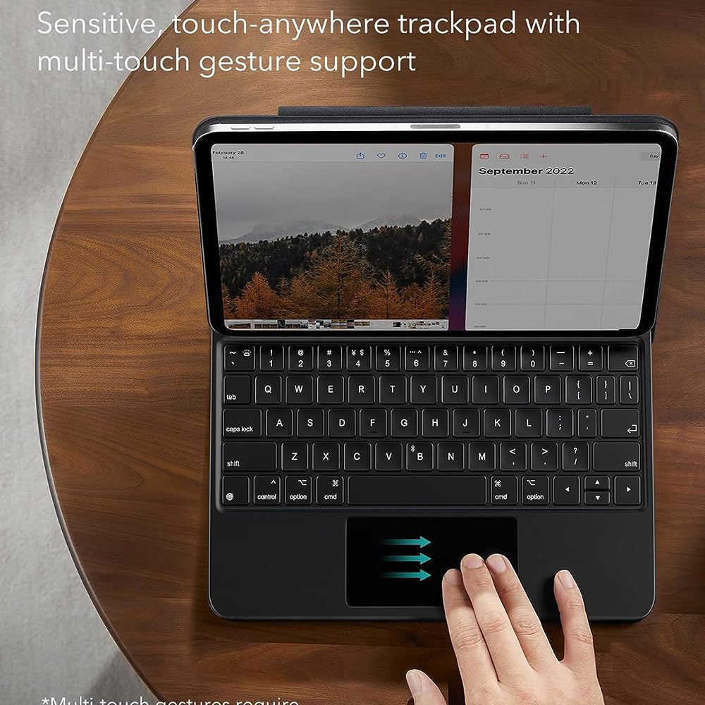 Husa cu Tastatura pentru Apple iPad (2025) / (2022), ESR, Rebound, Neagra