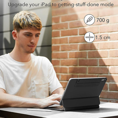 Husa cu Tastatura pentru Apple iPad (2025) / (2022), ESR, Rebound, Neagra