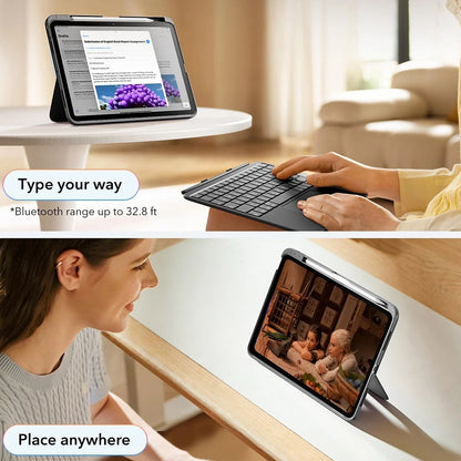 Husa cu Tastatura pentru Apple iPad Air 11 (2026) / iPad Air 11 (2025) / Air 11 (2024) / Air (2022) / Air (2020), ESR, Flex, Gri