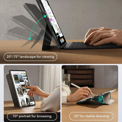 Husa cu Tastatura pentru Apple iPad Air 11 (2025) / Air 11 (2024) / Air (2022) / Air (2020), ESR, Shift, Gri