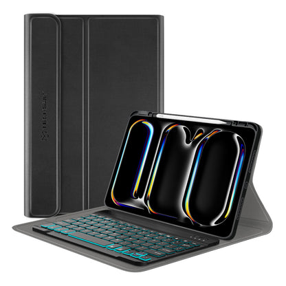 Husa cu Tastatura pentru Apple iPad Pro 11 (2024), Techsuit, CozyTab, Neagra