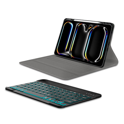 Husa cu Tastatura pentru Apple iPad Pro 11 (2024), Techsuit, CozyTab, Neagra