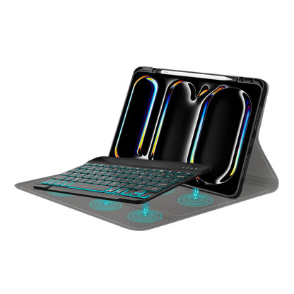 Husa cu Tastatura pentru Apple iPad Pro 11 (2024), Techsuit, CozyTab, Neagra