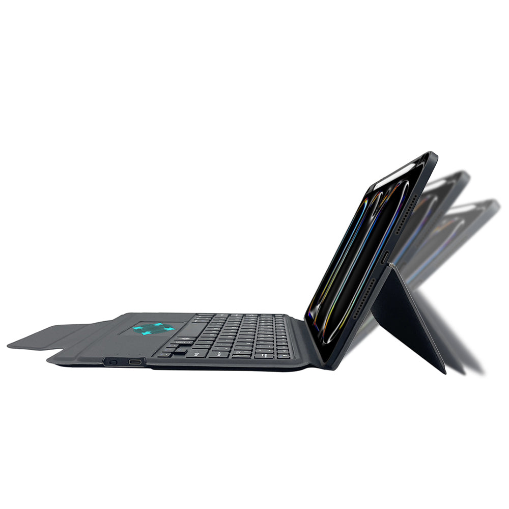 Husa cu Tastatura pentru Apple iPad Pro 11 (2024), Techsuit, KeyTab Pro, Neagra