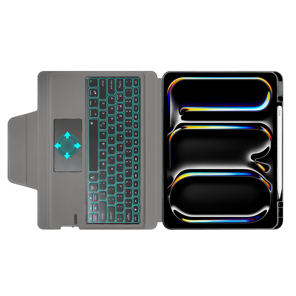 Husa cu Tastatura pentru Apple iPad Pro 13 (2024), Techsuit, KeyTab Pro, Neagra