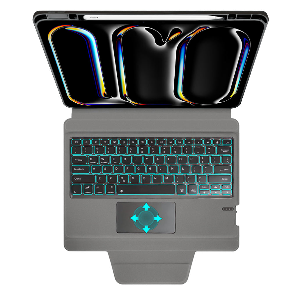Husa cu Tastatura pentru Apple iPad Pro 13 (2024), Techsuit, KeyTab Pro, Neagra