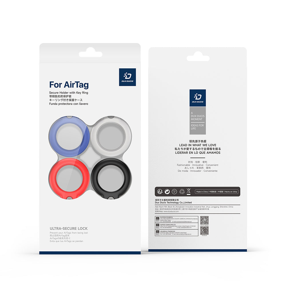 Husa DUX DUCIS Secure pentru Apple AirTag, Set 4 bucati, Culori Diferite