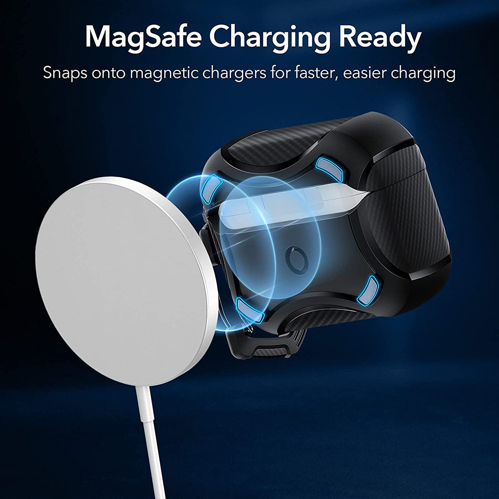 Husa ESR Cyber Armor Tough pentru Apple AirPods Pro Series, Neagra