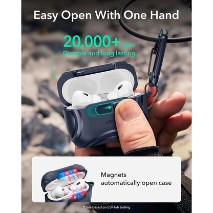 Husa ESR Cyber FlickLock pentru Apple AirPods Pro 3, Albastra