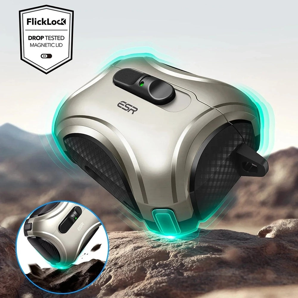 Husa ESR Cyber FlickLock pentru Apple AirPods Pro 3, Gri