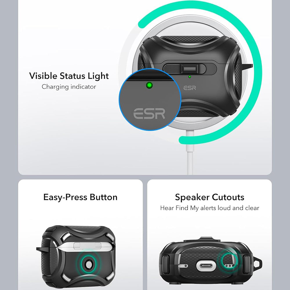 Husa ESR Cyber pentru Apple AirPods Pro Series, Neagra