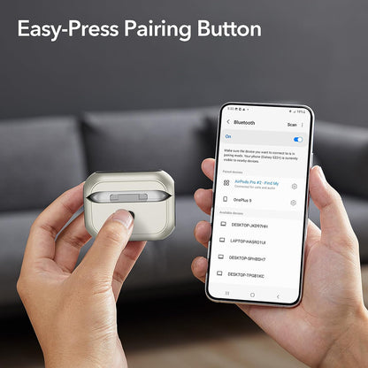 Husa ESR Orbit Hybrid pentru Apple AirPods 4, Alba