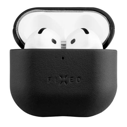 Husa Fixed PodsLeather pentru Apple AirPods 4, Neagra