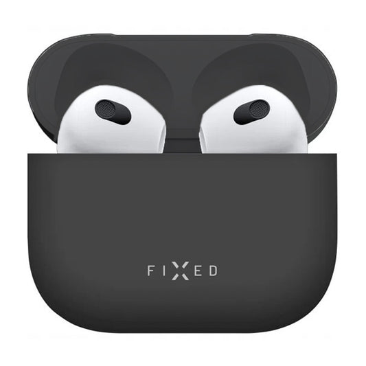 Husa Fixed Silky pentru Apple AirPods 4, Neagra
