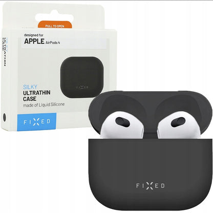 Husa Fixed Silky pentru Apple AirPods 4, Neagra