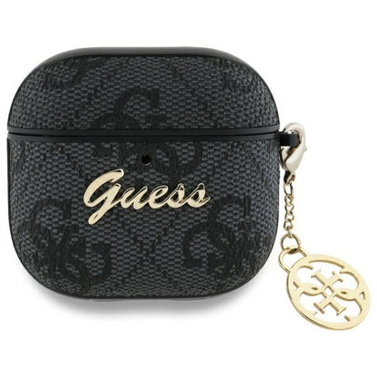 Husa Guess 4G Charm pentru Apple AirPods 4, Neagra