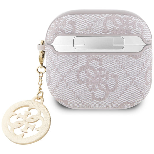 Husa Guess 4G Strass Charm pentru Apple AirPods 4, Roz