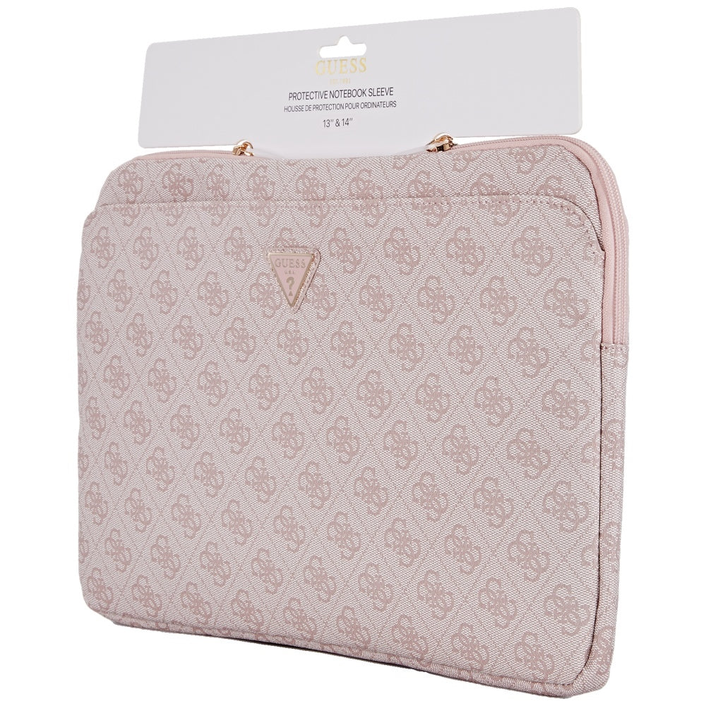 Husa Guess 4G Triangle Logo pentru Laptop 14inch, Roz