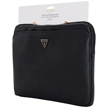 Husa Guess Grained Triangle Logo pentru Laptop 14inch, Neagra