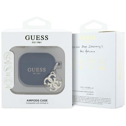 Husa Guess W/4G Charm pentru Apple AirPods 4, Neagra