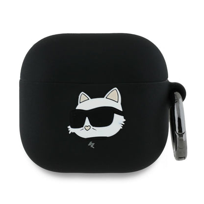 Husa Karl Lagerfeld 3D Choupette's Head pentru Apple AirPods 4, Neagra