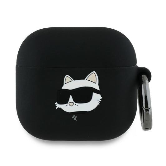 Husa Karl Lagerfeld 3D Choupette's Head pentru Apple AirPods 4, Neagra