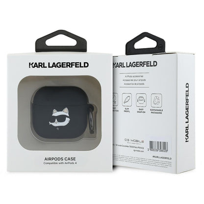 Husa Karl Lagerfeld 3D Choupette's Head pentru Apple AirPods 4, Neagra