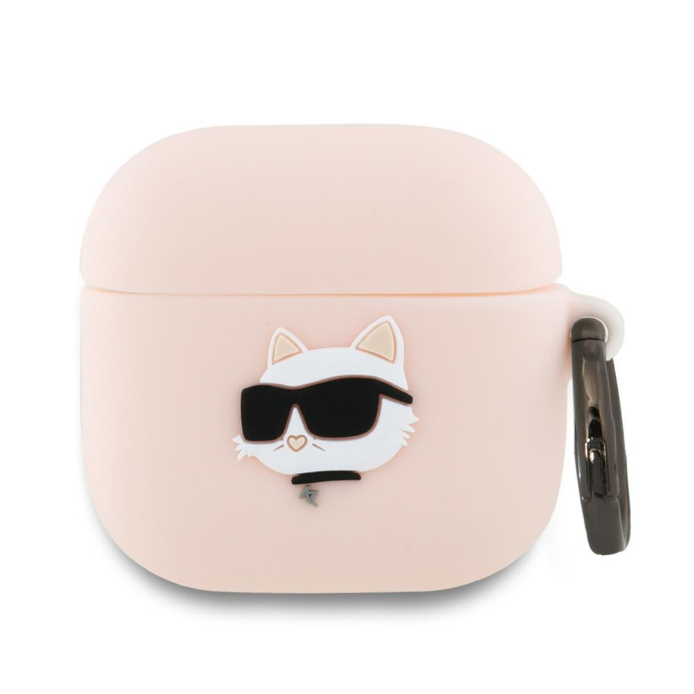 Husa Karl Lagerfeld 3D Choupette's Head pentru Apple AirPods 4, Roz