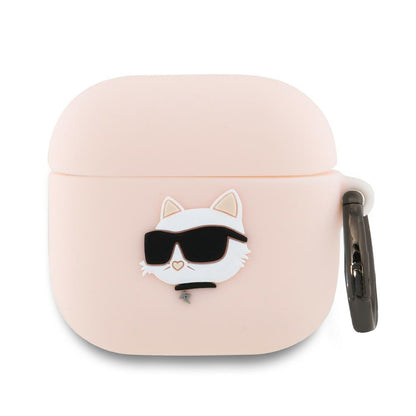 Husa Karl Lagerfeld 3D Choupette's Head pentru Apple AirPods 4, Roz