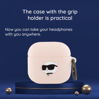 Husa Karl Lagerfeld 3D Choupette's Head pentru Apple AirPods 4, Roz