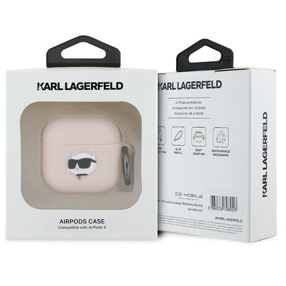 Husa Karl Lagerfeld 3D Choupette's Head pentru Apple AirPods 4, Roz
