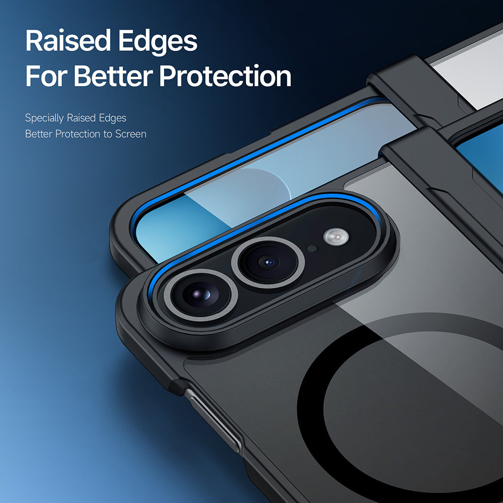 Husa MagSafe cu Protectie Balama pentru Apple iPhone Duo, DUX DUCIS, Aimo, Neagra