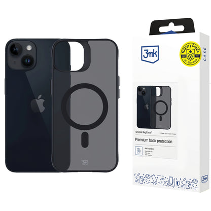 Husa MagSafe pentru Apple iPhone 14 / 13, 3MK, Smoke MagCase, Neagra