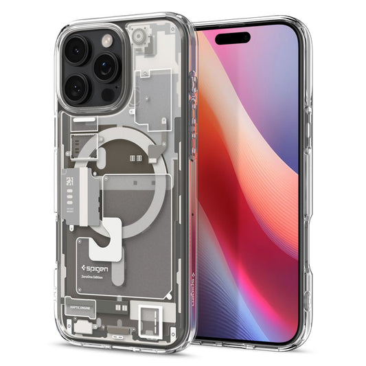 Husa MagSafe pentru Apple iPhone 16 Pro Max, Spigen, Ultra Hybrid Zero One, Gri ACS08381