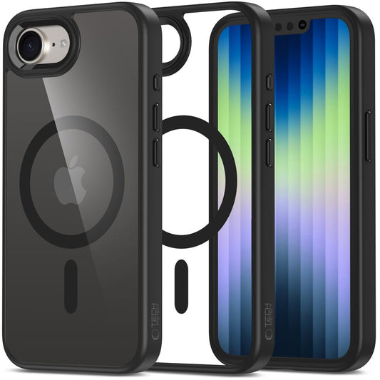 Husa MagSafe pentru Apple iPhone 16e, Tech-Protect, Magmat Clear, Neagra