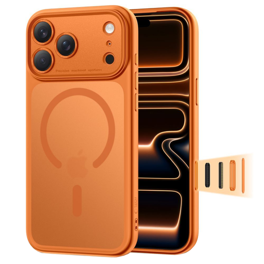 Husa MagSafe pentru Apple iPhone 17 Pro Max, Tech-Protect, MagPeak, Portocalie Mata