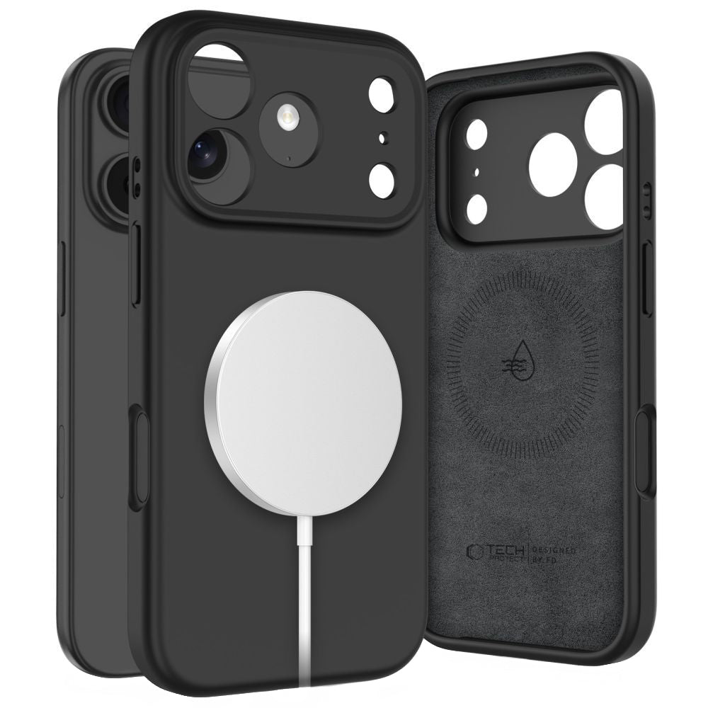 Husa MagSafe pentru Apple iPhone 17 Pro Max, Tech-Protect, Silicone, Neagra