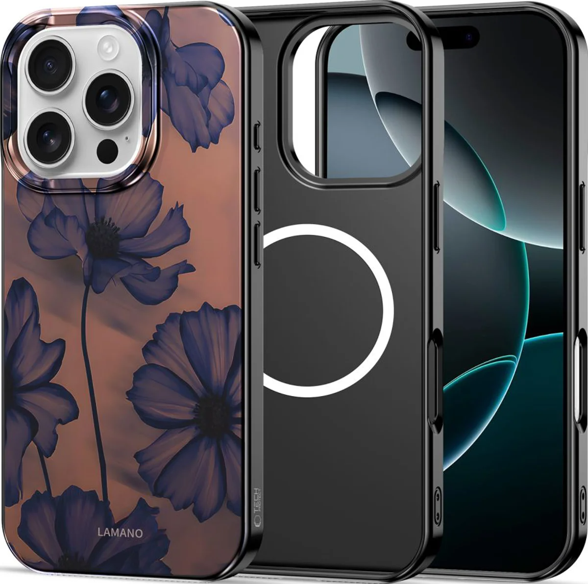 Husa MagSafe pentru Apple iPhone 16 Pro, Tech-Protect, Lamano Velvet Night, Neagra