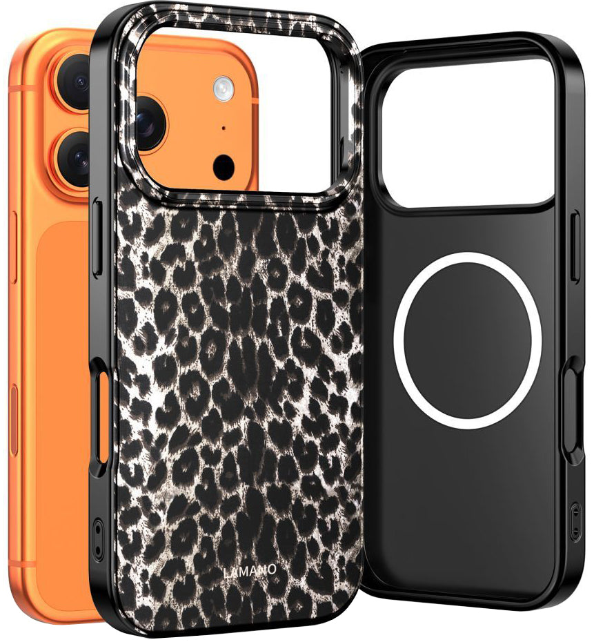 Husa MagSafe pentru Apple iPhone 17 Pro, Tech-Protect, Lamano Leopard, Neagra