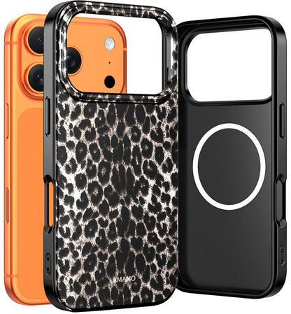 Husa MagSafe pentru Apple iPhone 17 Pro, Tech-Protect, Lamano Leopard, Neagra