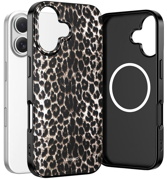 Husa MagSafe pentru Apple iPhone 17, Tech-Protect, Lamano Leopard, Neagra