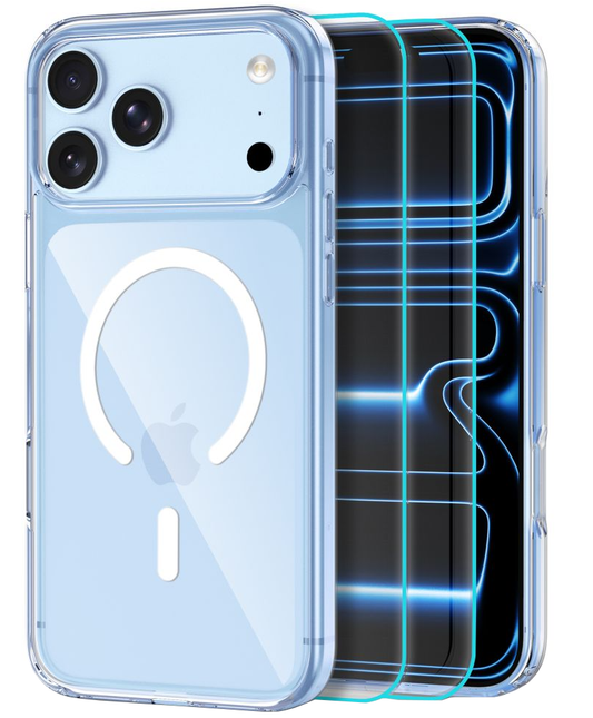 Husa MagSafe pentru Apple iPhone 18 Pro Max / 17 Pro Max, Tech-Protect, Flexair Hybrid with Screen Protector, Transparenta