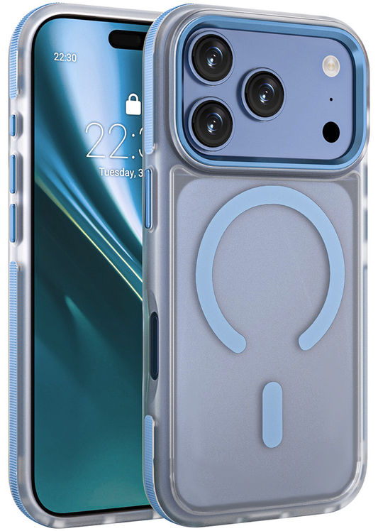 Husa MagSafe pentru Apple iPhone 18 Pro Max / 17 Pro Max, Etteri, Icy Mag, Bleu