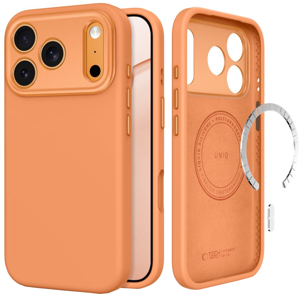 Husa MagSafe pentru Apple iPhone 18 Pro / 17 Pro, Tech-Protect, Uniq CC, Portocalie