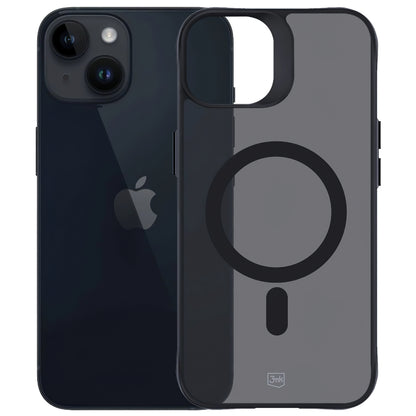 Husa MagSafe pentru Apple iPhone 15, 3MK, Smoke MagCase, Neagra