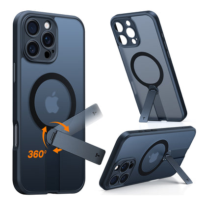 Husa MagSafe pentru Apple iPhone 16 Pro Max, Torras, Pstand Spin, Neagra