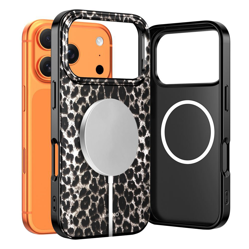 Husa MagSafe pentru Apple iPhone 17 Pro Max, Tech-Protect, Lamano Leopard, Neagra