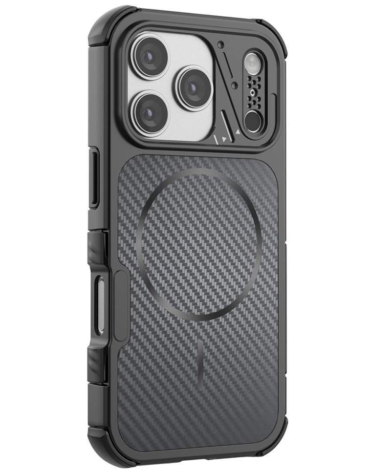 Husa MagSafe pentru Apple iPhone 18 Pro / 17 Pro, OEM, Carbon and Corner Protection, Neagra