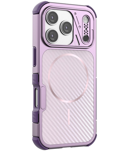 Husa MagSafe pentru Apple iPhone 18 Pro Max / 17 Pro Max, OEM, Carbon and Corner Protection, Mov