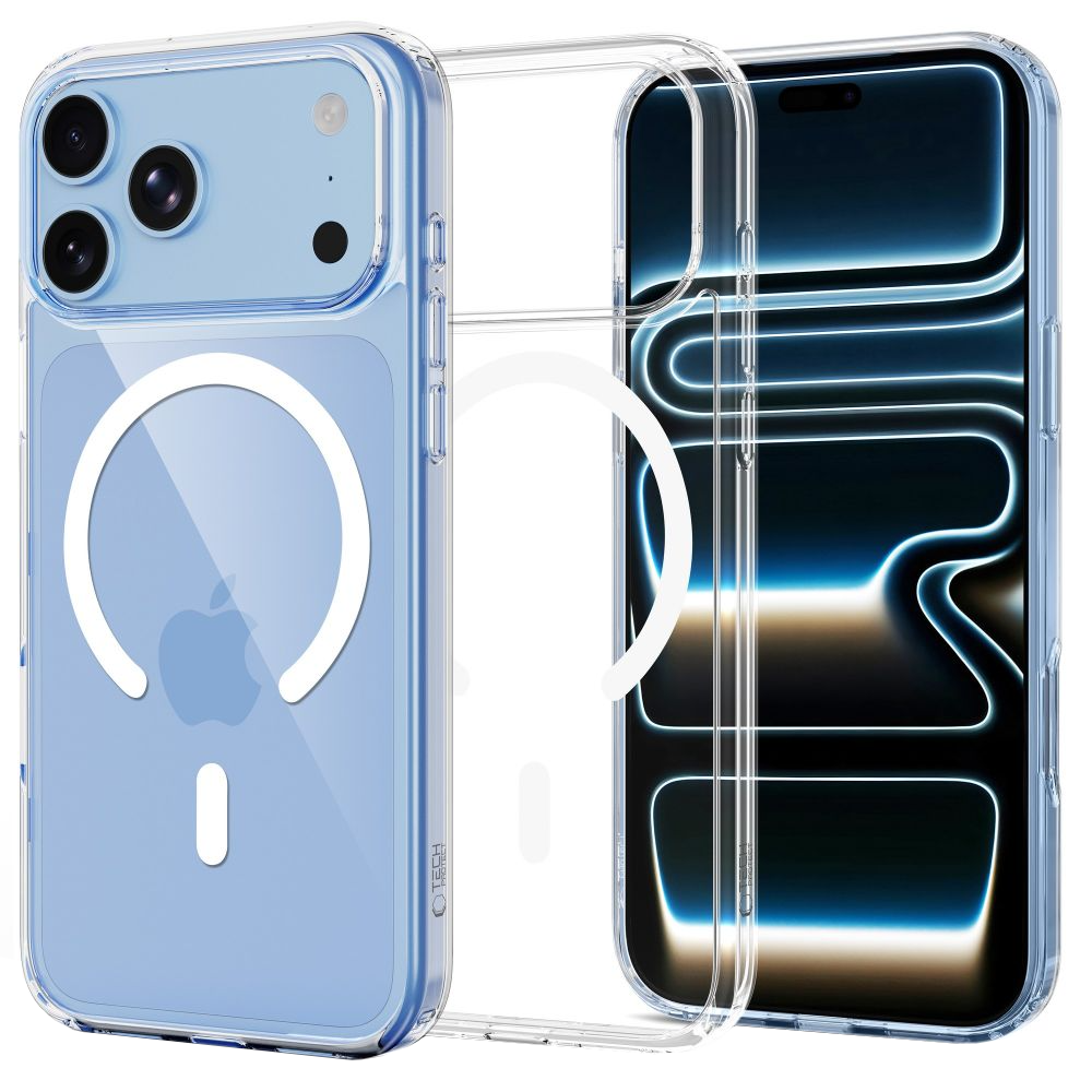 Husa MagSafe pentru Apple iPhone 18 Pro / 17 Pro, Tech-Protect, Flexair Hybrid with Screen Protector, Transparenta